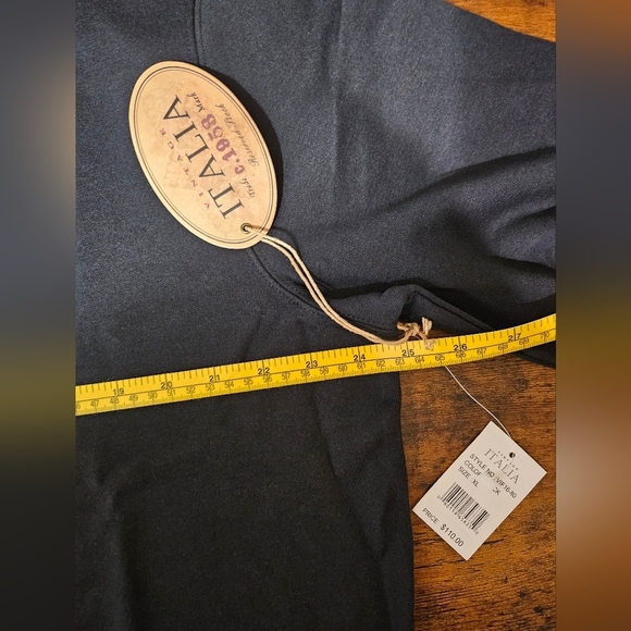 NEW Vintage Italia 1958 Black Half Zip Sweater Blue Tone XL Cotton Tencel - Picture 11 of 13